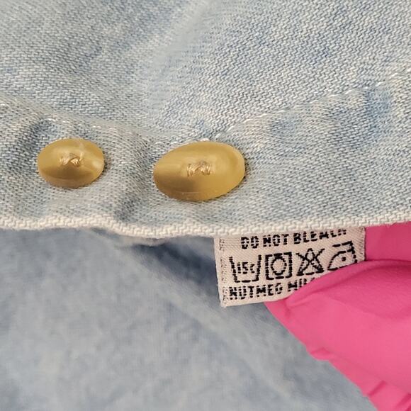 Vintage Y2K LEE Pittsburgh Button Shirt Large 25x31 Blue NFL - Picture 8 of 13